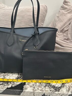 Michael Kors  Navy Saffiano Tote with Detachable Pouch